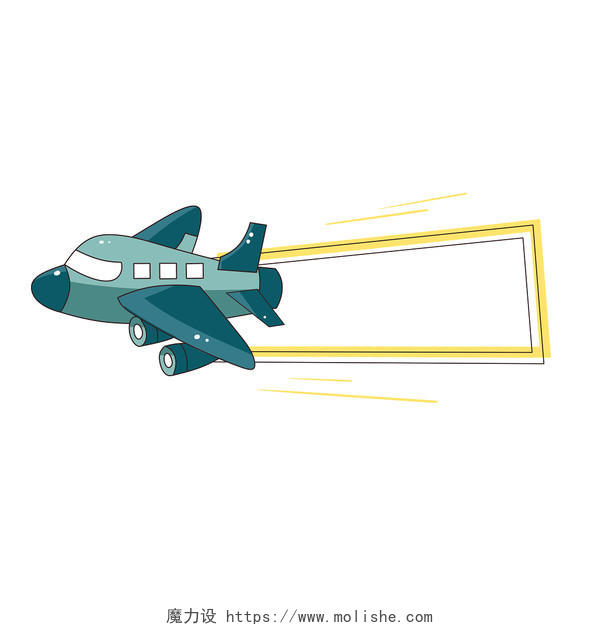 小贴士边框飞机边框卡通插画素材